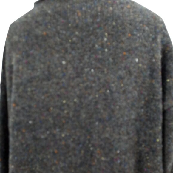 Vintage Express 100% Wool Gray Tweed Tunic Turtleneck Sweater Size M 90s Y2K - Picture 10 of 12